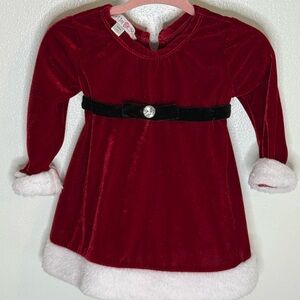 Red Formal Dress with Long Cuffed Sleeves and Mock Neck